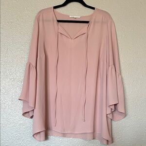 Violet & Claire Light Pink Rose Mauve Blouse Size 2X